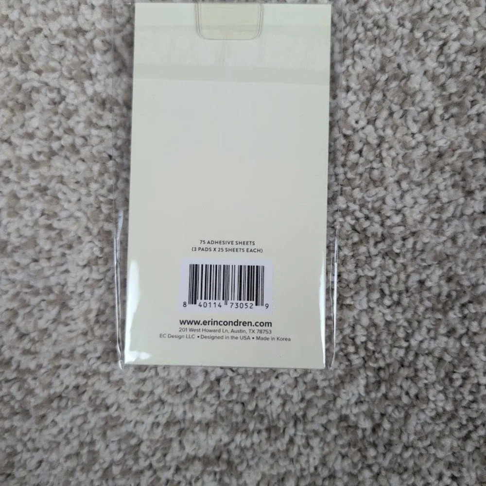 Erin Condren Warm Pastel‎ Sticky Notepad Shapes 3 Pack Adhesive Sheets